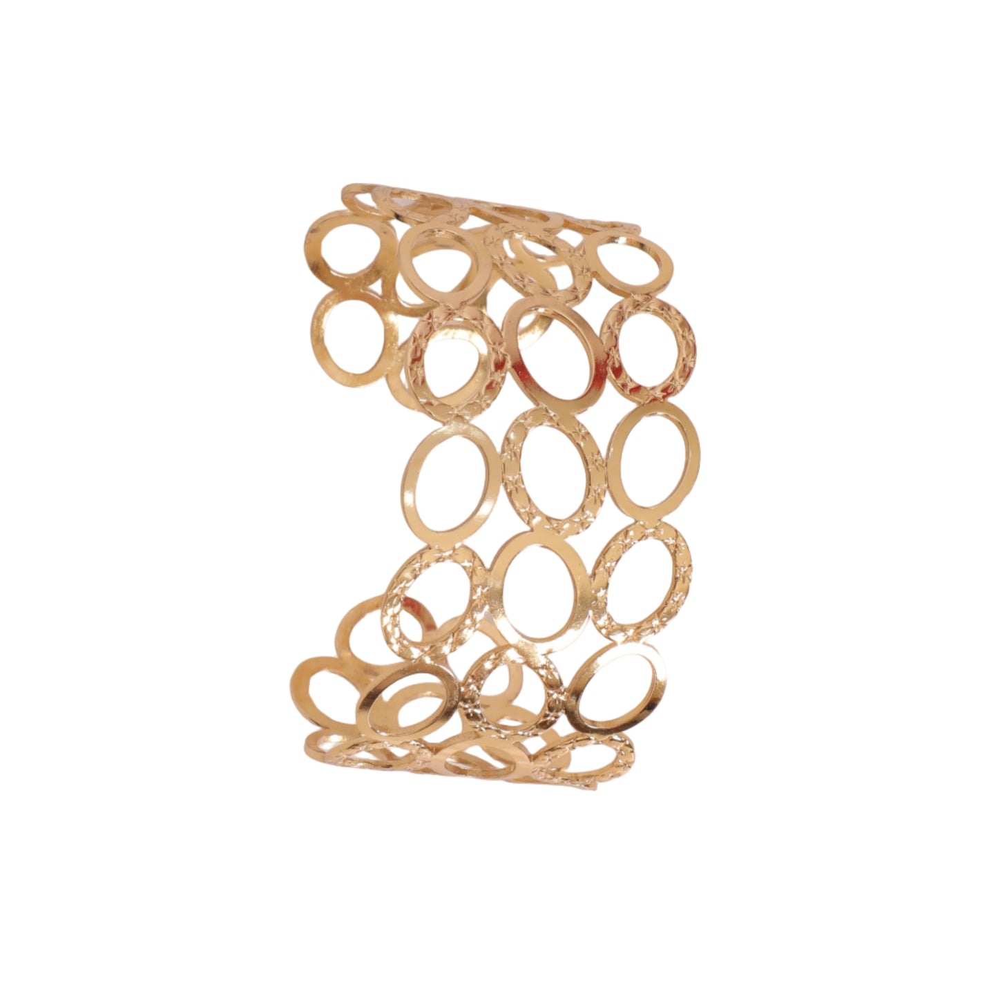 Lattice Luxe Interlink Oval Cuff Bracelet