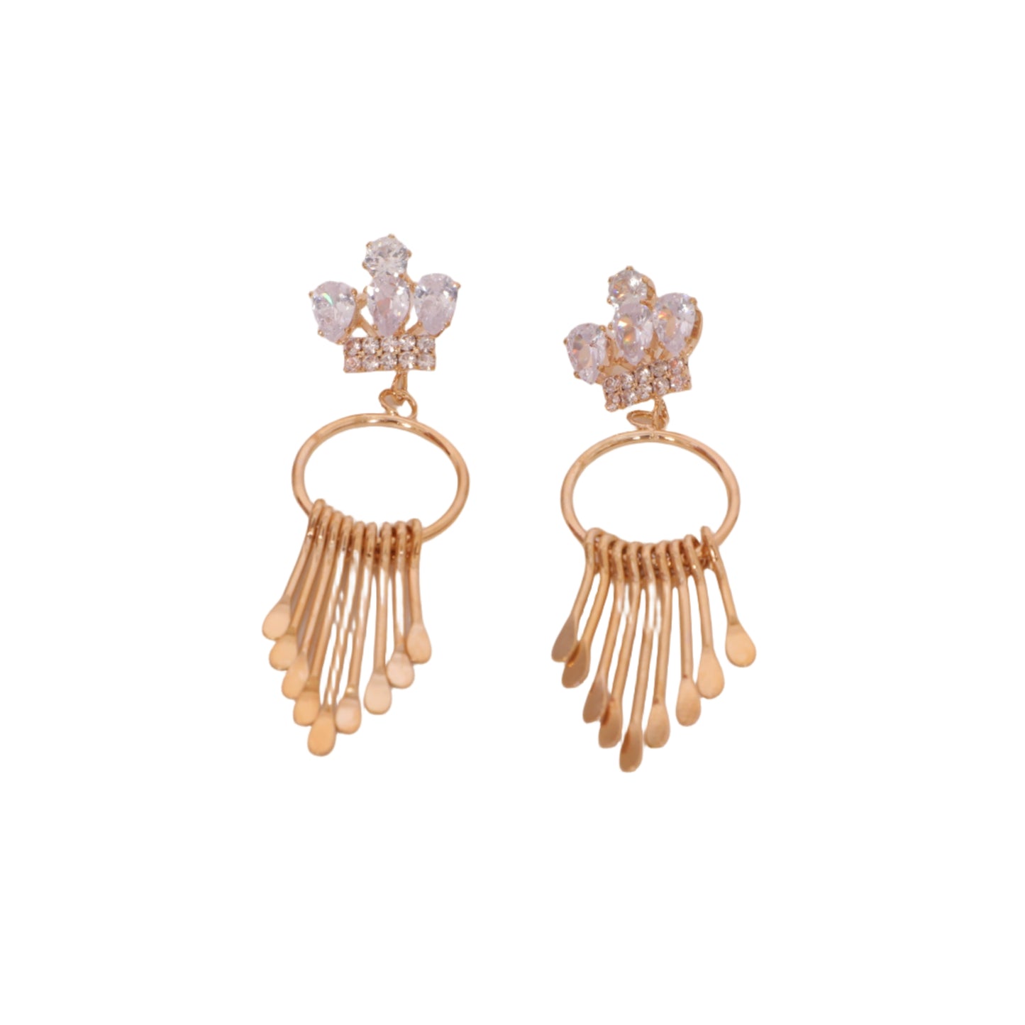 Regal Cascade Gold Earrings