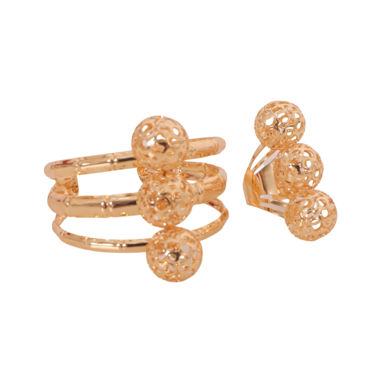 Golden Orb Cuff & Ring Set