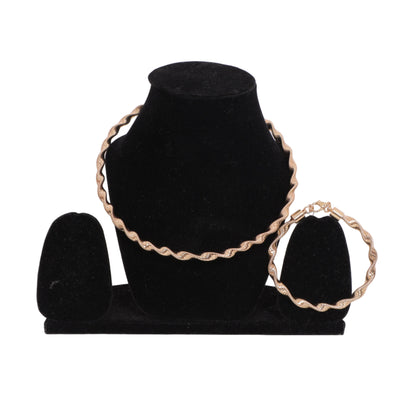 Sleek & Chic: Twisted Rope Gold Hasli Set for Daily Dazzle