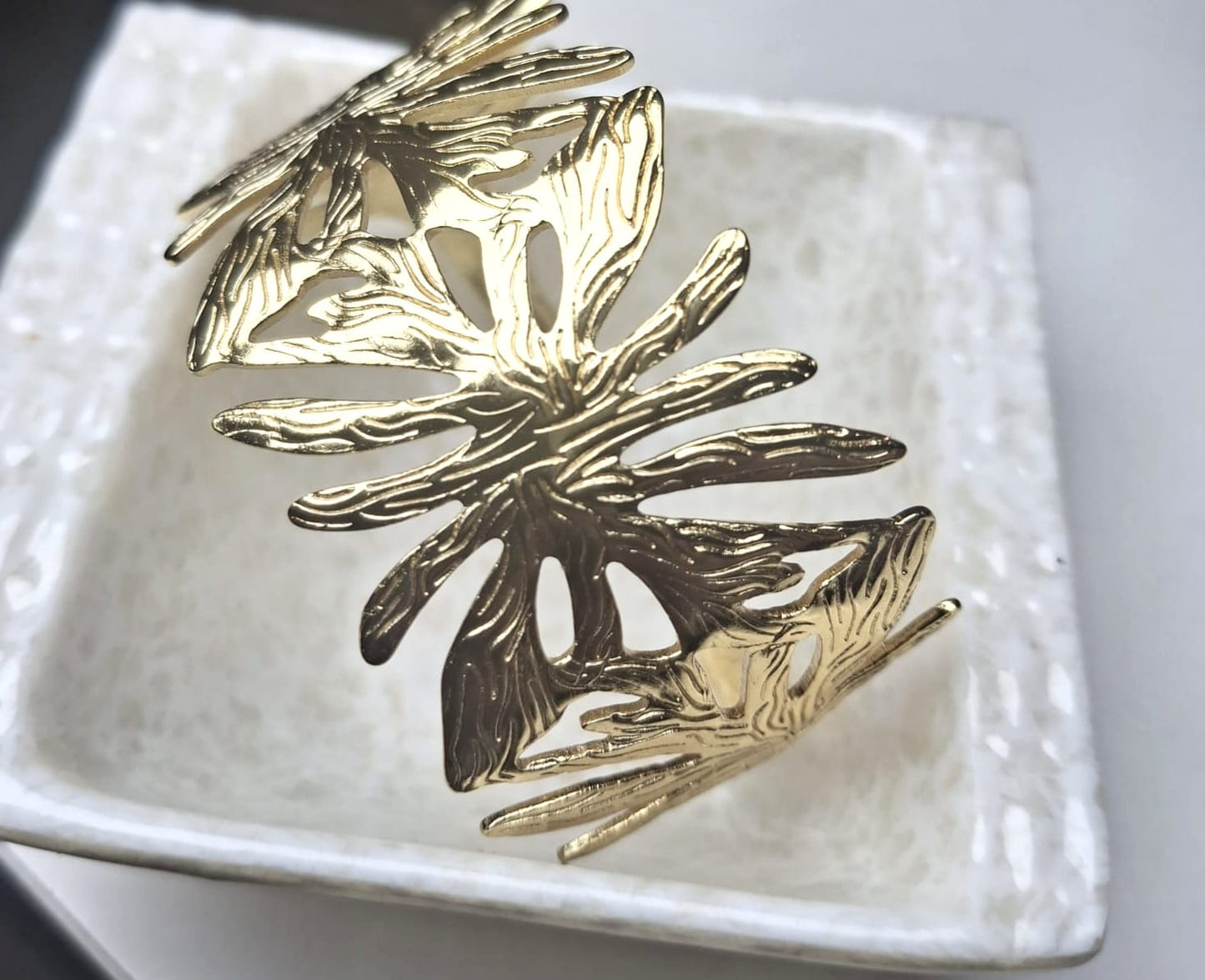 Verdant Muse Monstera Leaf Cuff Bracelet