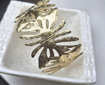 Verdant Muse Monstera Leaf Cuff Bracelet