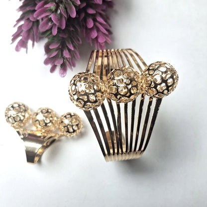 Aurora Gleam Triple Sphere Cuff & Ring Set