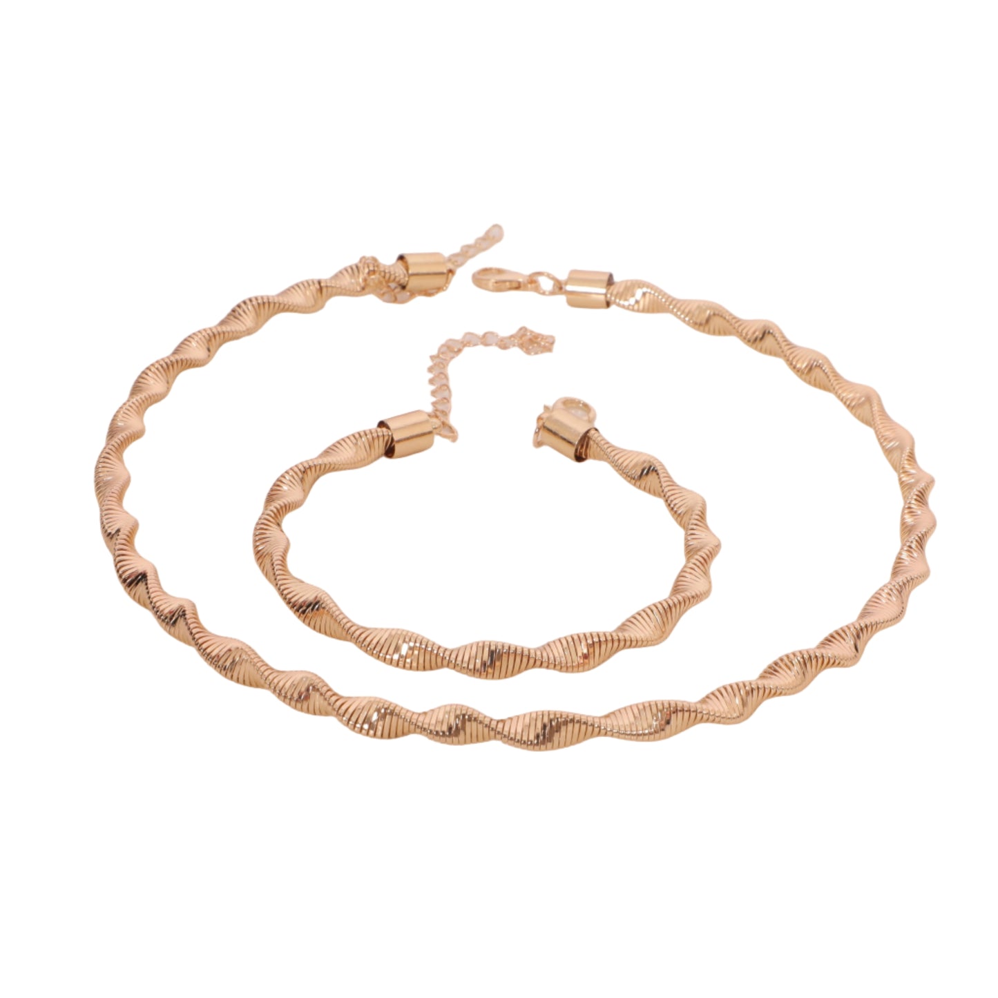 Sleek & Chic: Twisted Rope Gold Hasli Set for Daily Dazzle