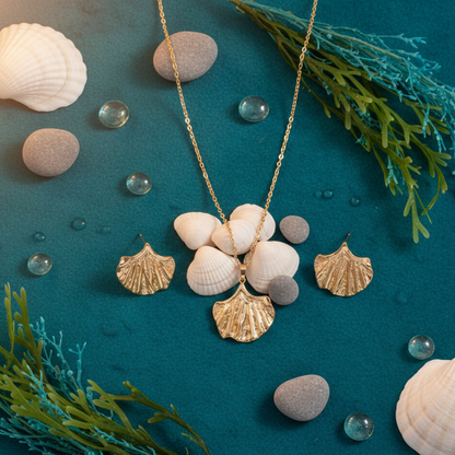 Tri-Tone Lattice Pendant Set with Earrings