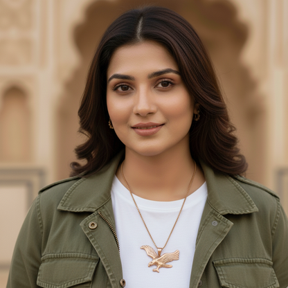 Majestic Flight – Golden Eagle Pendant Necklace