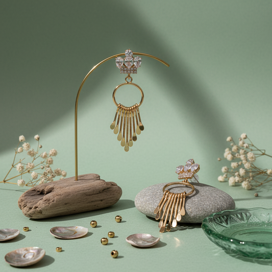 Regal Cascade Gold Earrings