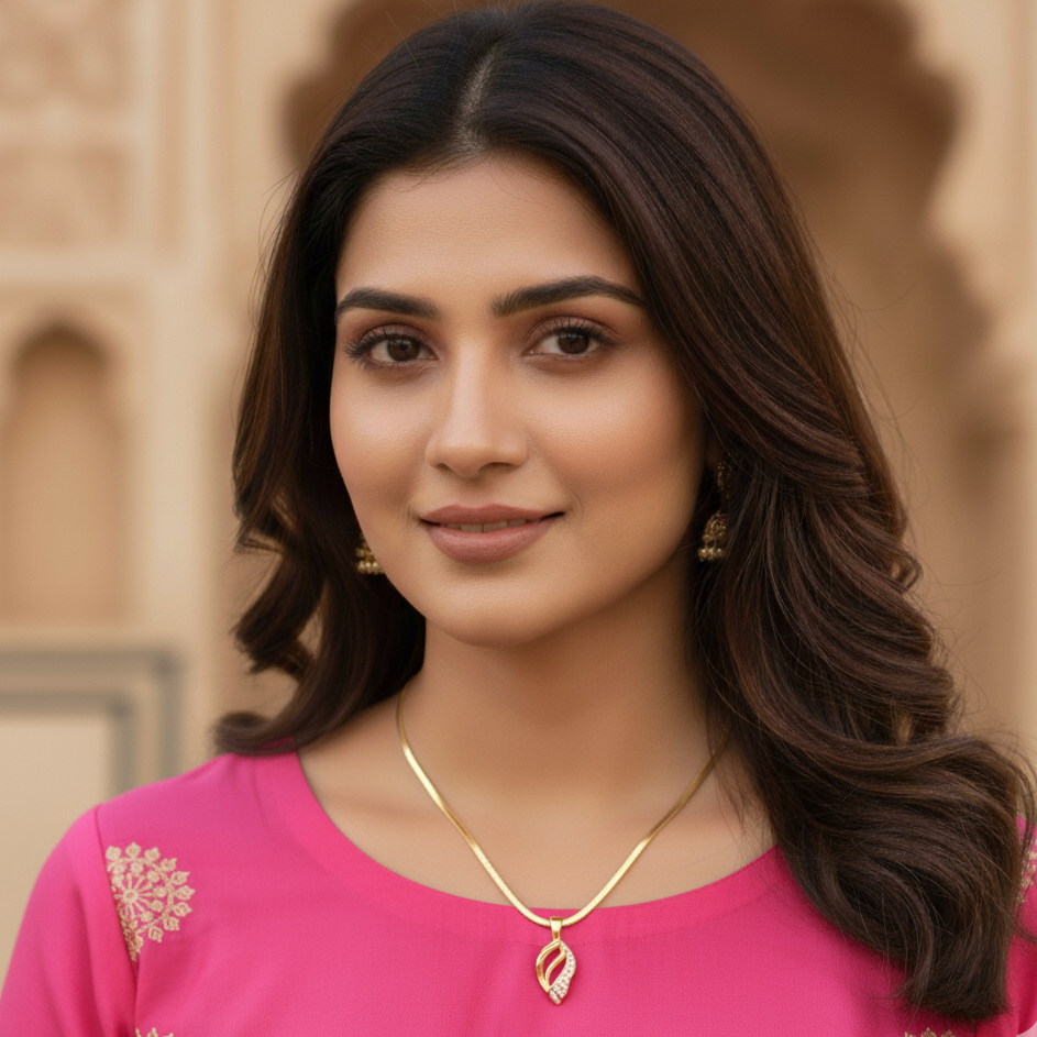 Oval Harmony Ad Stone Pendant Chain