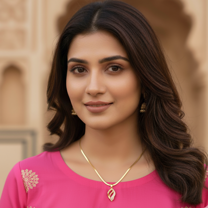 Oval Harmony Ad Stone Pendant Chain