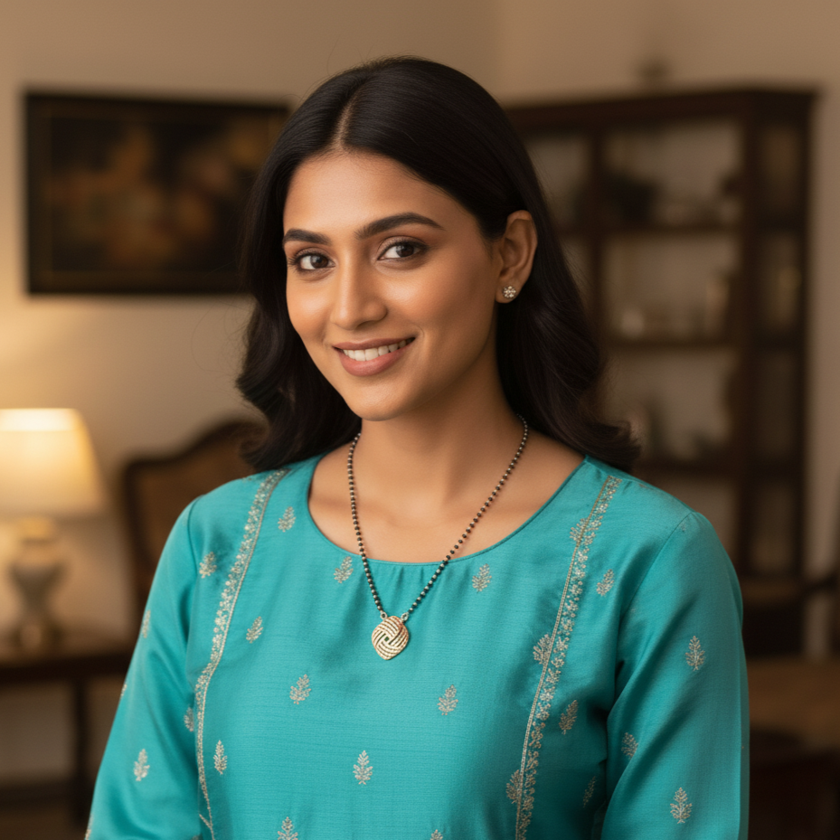 Contemporary Rose Gold Mangalsutra with Dazzling Knot Pendant