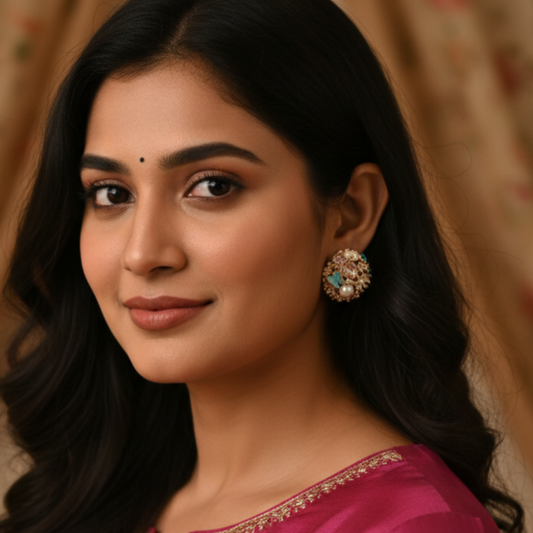 Ornate Bloom Circle Earrings