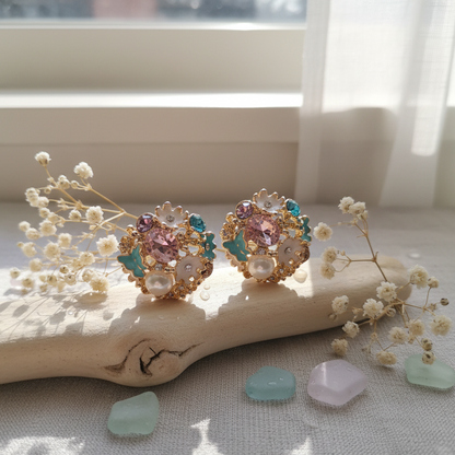 Ornate Bloom Circle Earrings