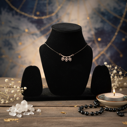 Floral Elegance Dailywear Mangalsutra – Gold-Toned with AD Stones