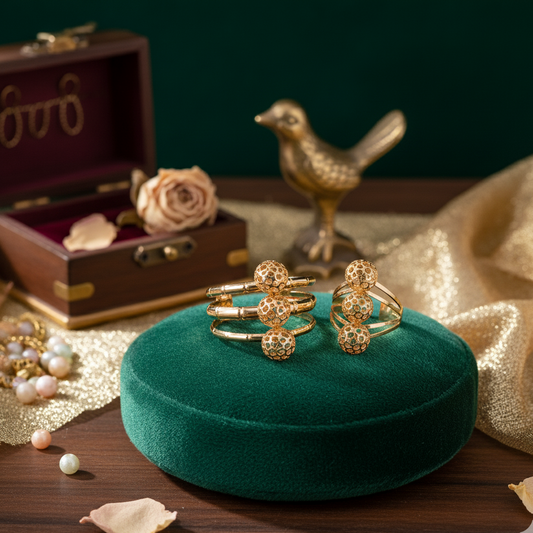 Golden Orb Cuff & Ring Set