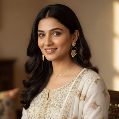 Regal Cascade Gold Earrings