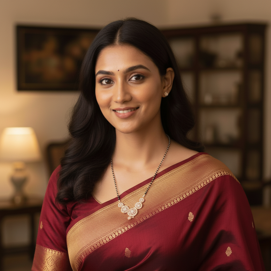 Radiant Gold-Toned Mangalsutra | Sparkling Diamond Pendant