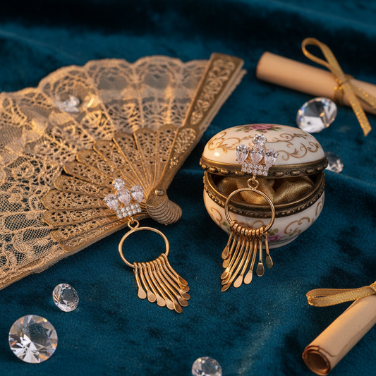 Regal Cascade Gold Earrings