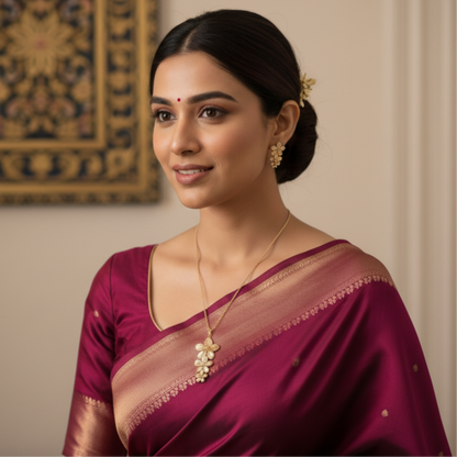 Cascading Blossom Stainless Steel Pendant Set with Earrings