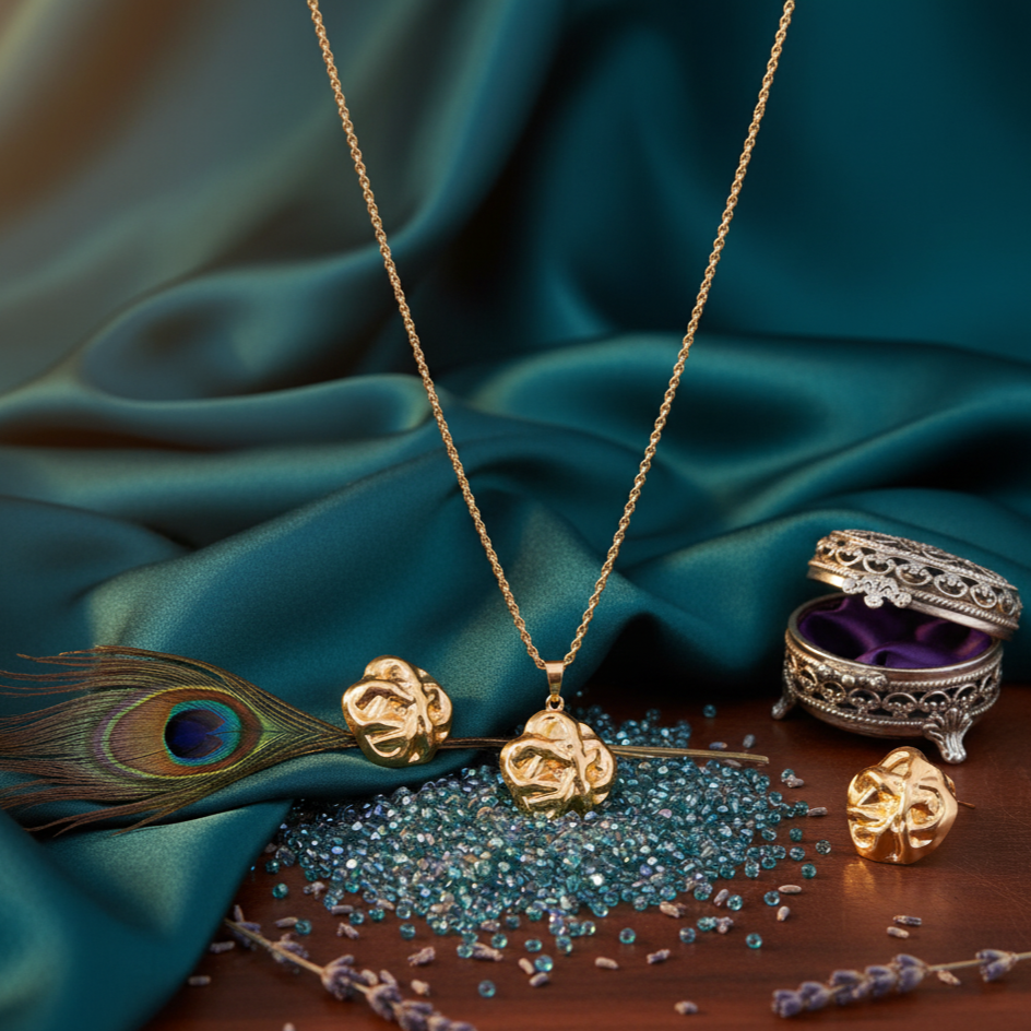 Large Statement Pendant Set with earrings