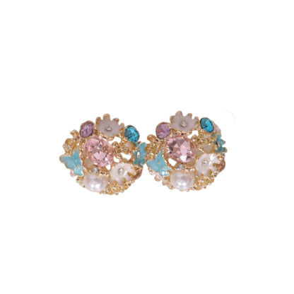 Ornate Bloom Circle Earrings