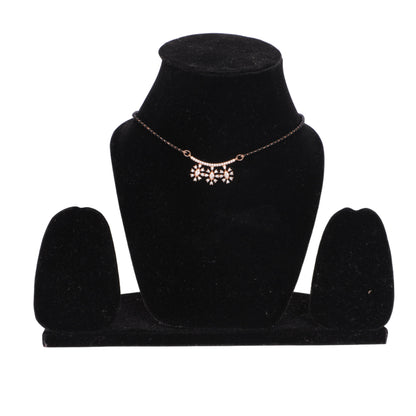 Floral Elegance Dailywear Mangalsutra – Gold-Toned with AD Stones