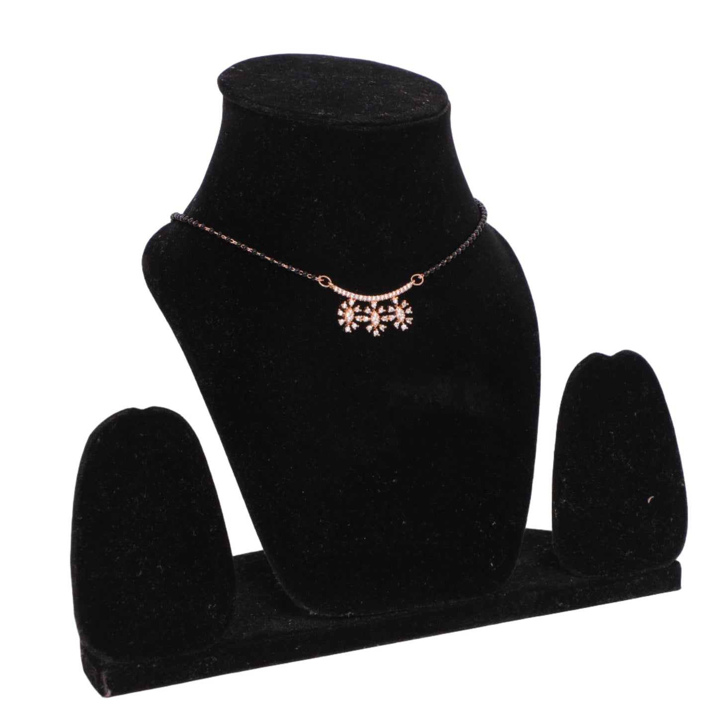 Floral Elegance Dailywear Mangalsutra – Gold-Toned with AD Stones