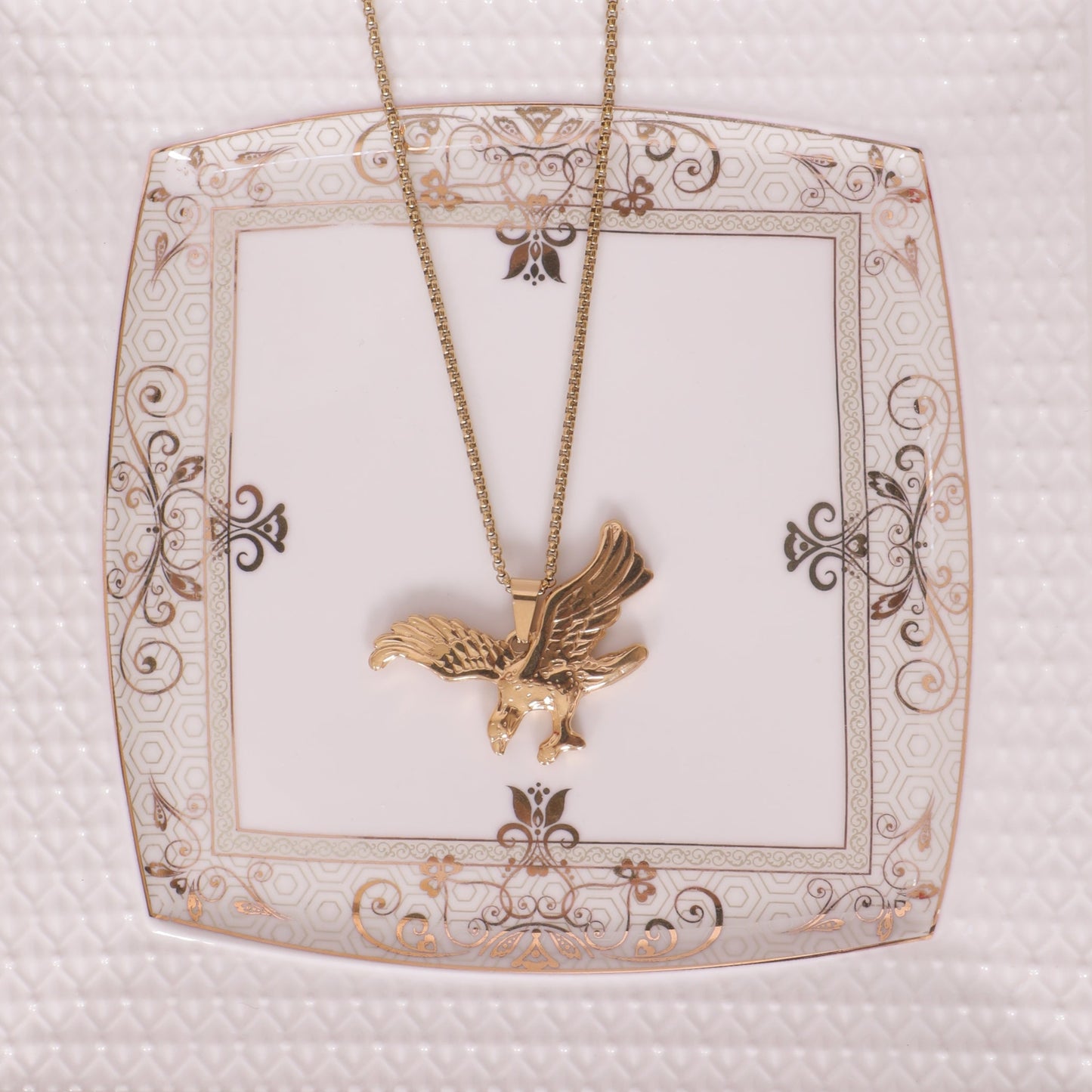 Majestic Flight – Golden Eagle Pendant Necklace