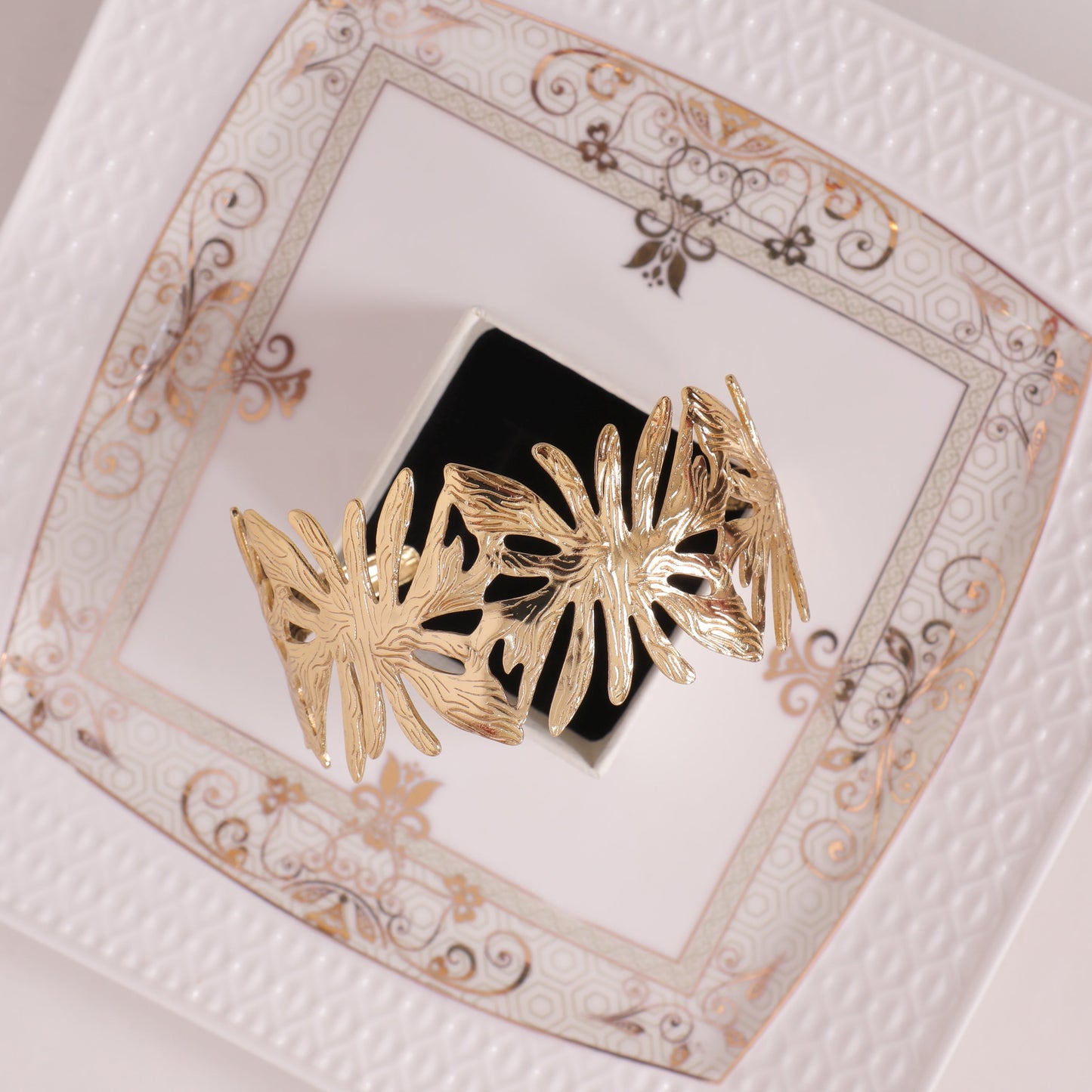 Verdant Muse Monstera Leaf Cuff Bracelet