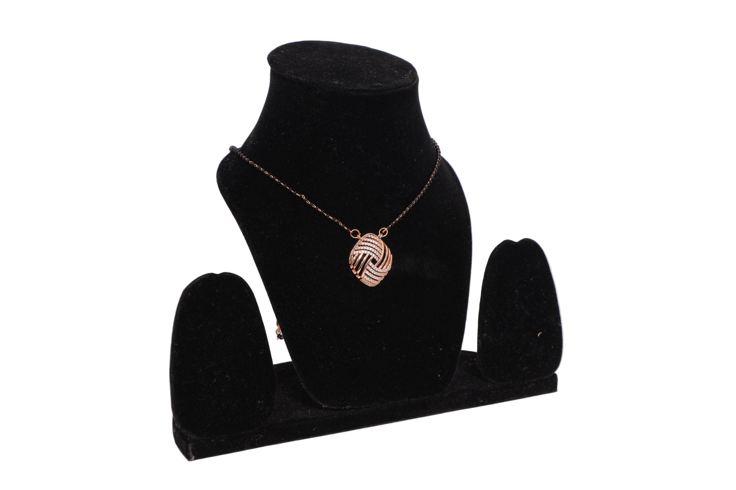 Contemporary Rose Gold Mangalsutra with Dazzling Knot Pendant
