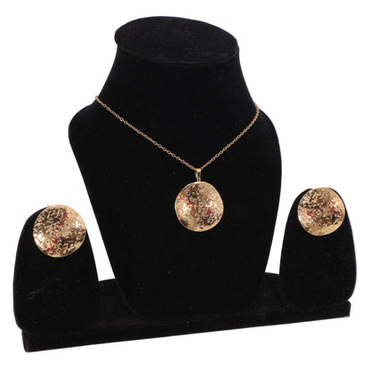 Solar Radiance Stainless Steel  Pendant Set with Earrings
