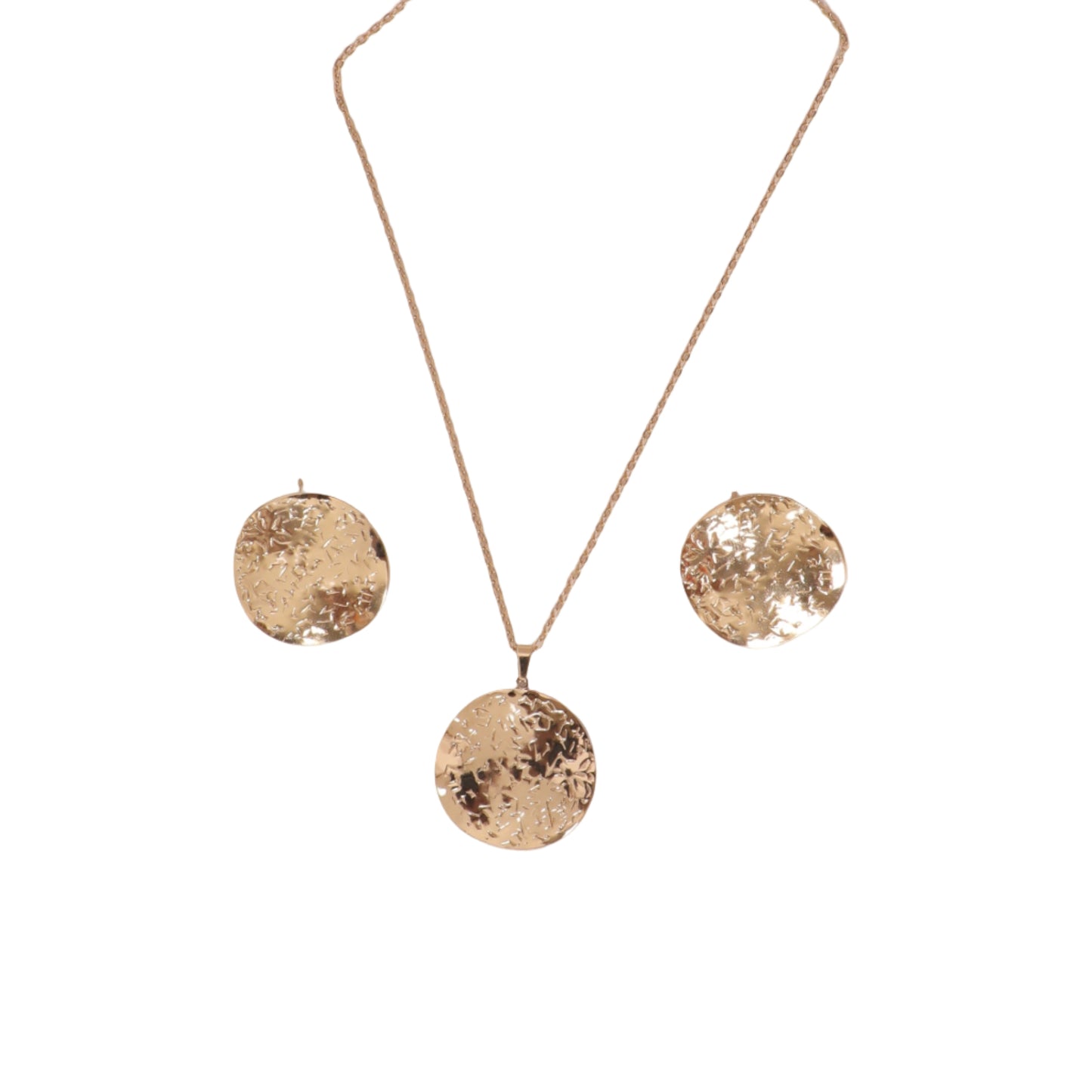 Solar Radiance Stainless Steel  Pendant Set with Earrings