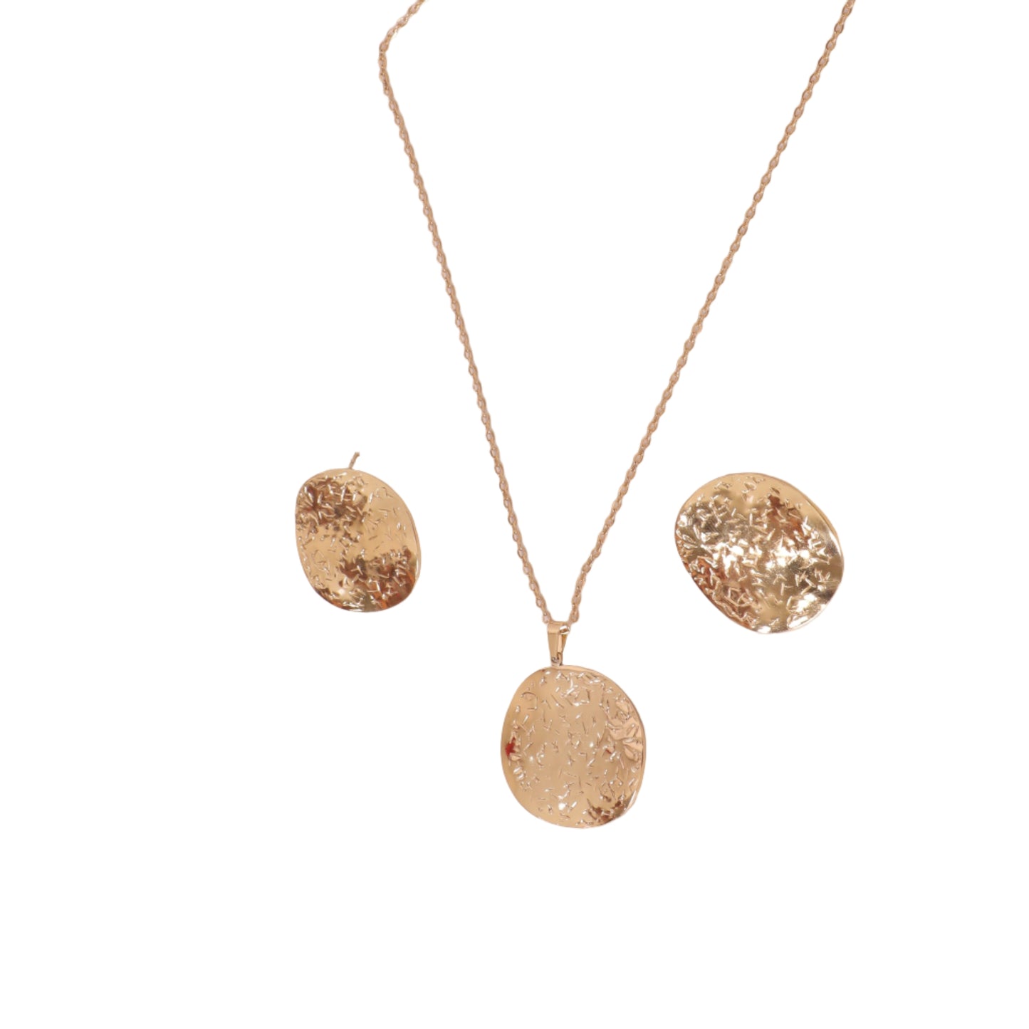 Solar Radiance Stainless Steel  Pendant Set with Earrings