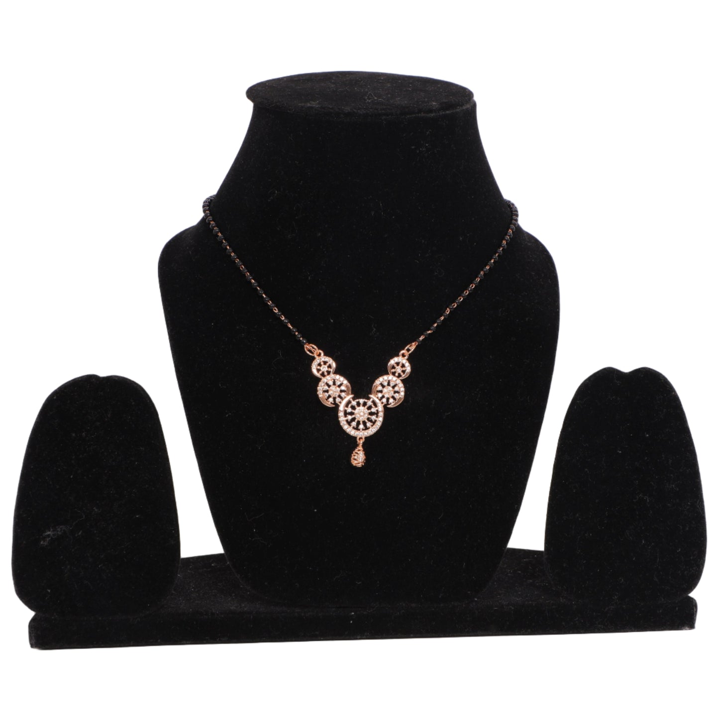 Radiant Gold-Toned Mangalsutra | Sparkling Diamond Pendant