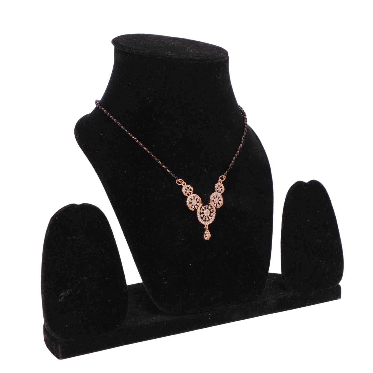 Radiant Gold-Toned Mangalsutra | Sparkling Diamond Pendant