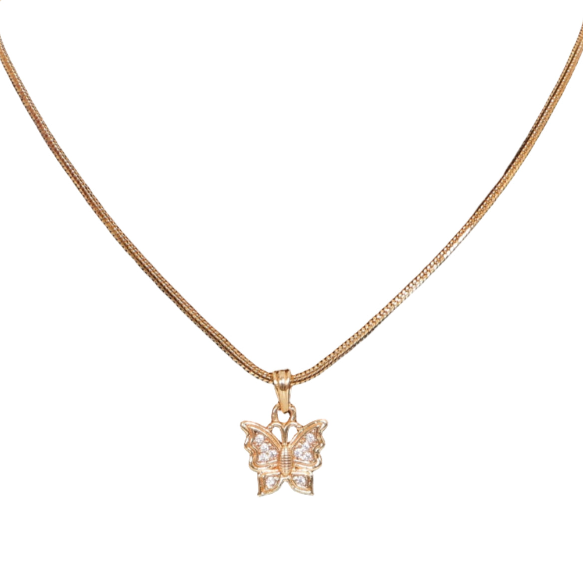 Sparkling Butterfly Elegance Pendant