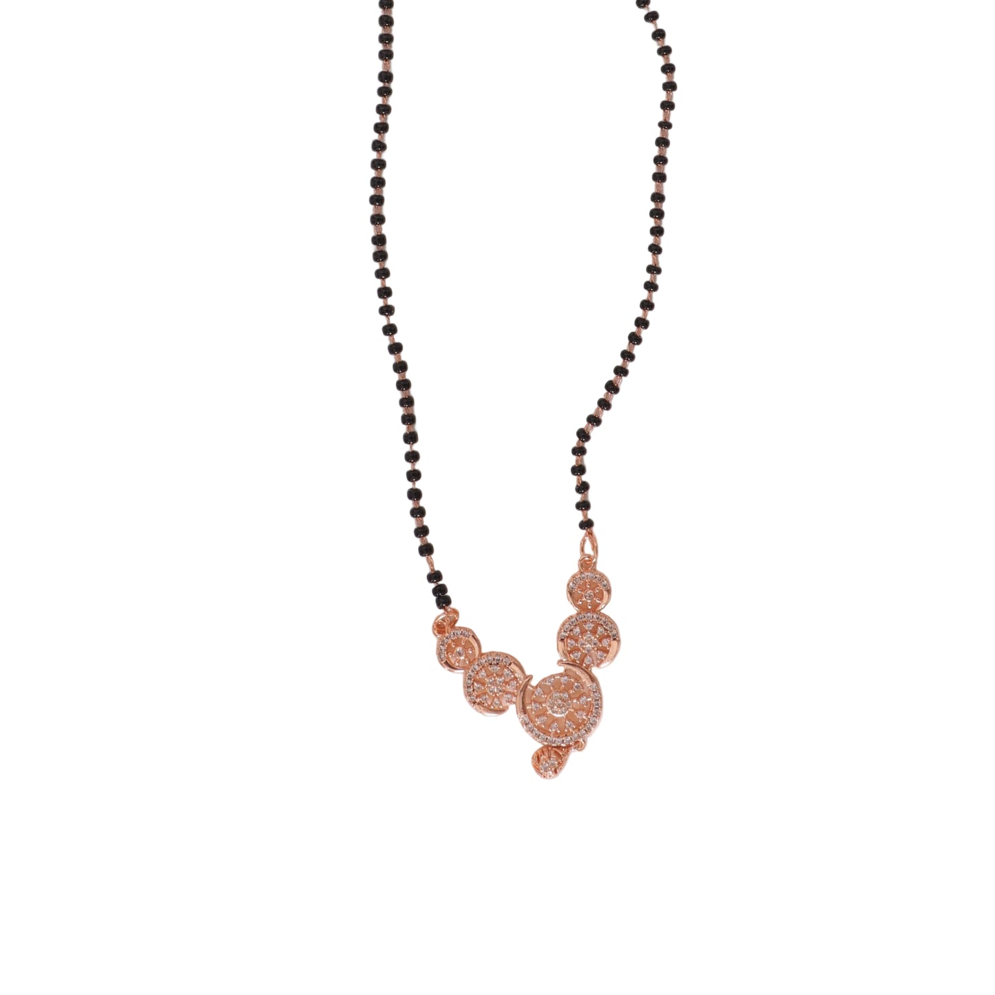 Radiant Gold-Toned Mangalsutra | Sparkling Diamond Pendant