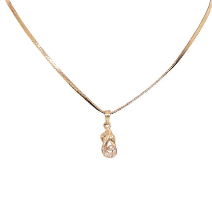 Leaf Swirl AD stone Pendant Chain