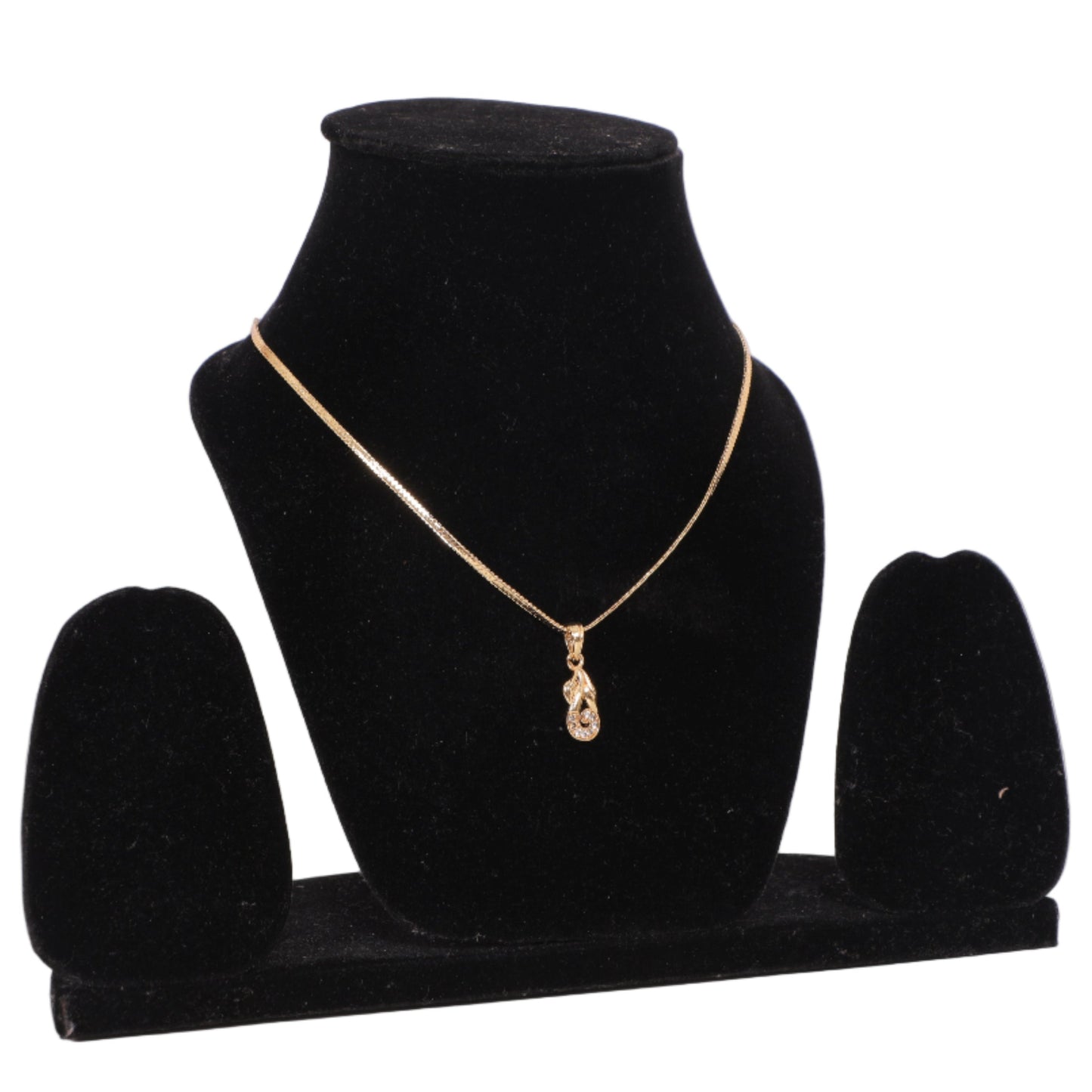 Leaf Swirl AD stone Pendant Chain