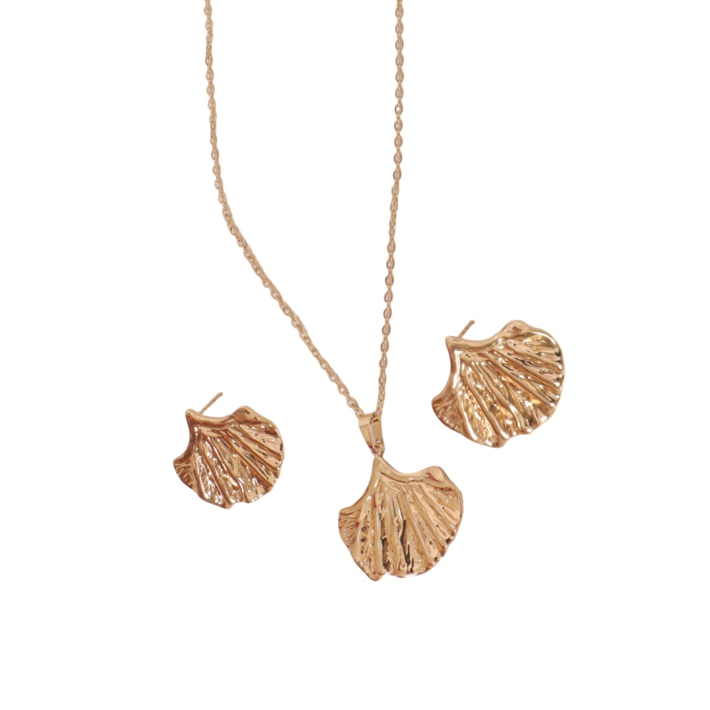 Tri-Tone Lattice Pendant Set with Earrings