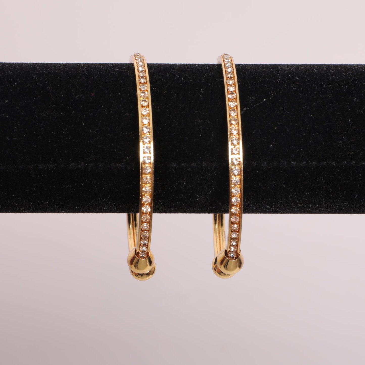 Gold & Sparkling Stone Twist Bangles Duo