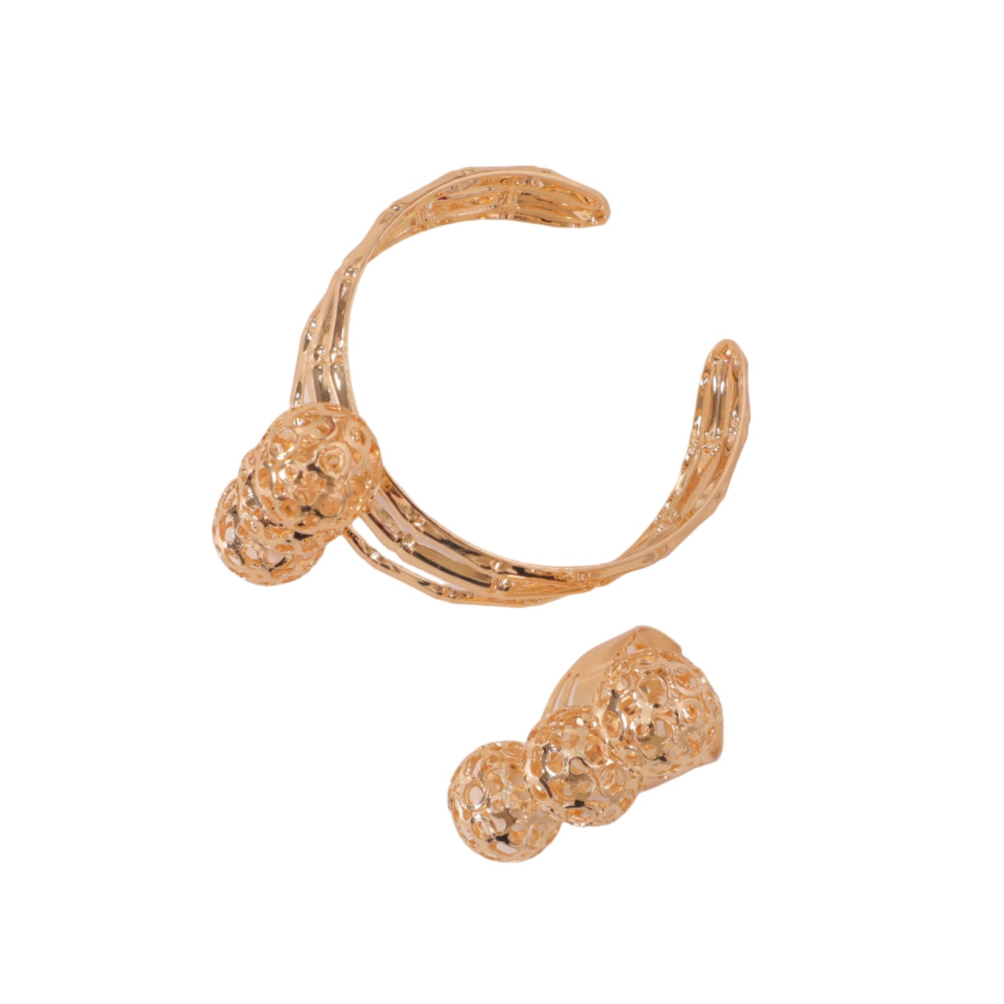 Golden Orb Cuff & Ring Set